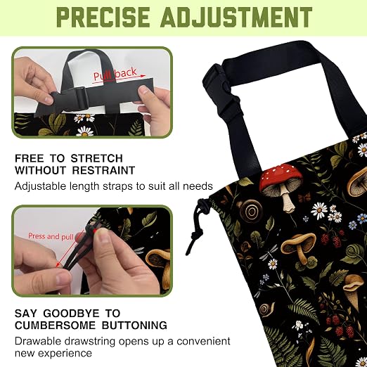 Car Trash Bag Vintage Mushrooms Berries Waterproof Car Trash Bag Hanging Leakproof Car Garbage Bag Washable Reusable Trash Bag For Car Interior Hanging Organizer Storage Vehicle Travelling Camping