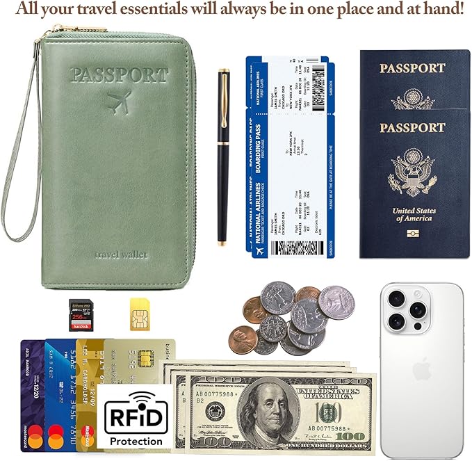 Family Passport Holder for Travel Women and Men RFID Passport Holder with Card Slots Holder Passport Case Passport cover Passport Wallet Travel Essentials and Accessories