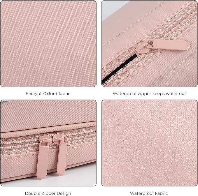 SINLAND Travel Toiletry Bag Water-resistant with Hanging Hook for Womens Large Packing with Waterproof Wet/Dry Compartment Travel Shower Bags Travel Toiletry Organizer Dopp Kit Shaving Bag