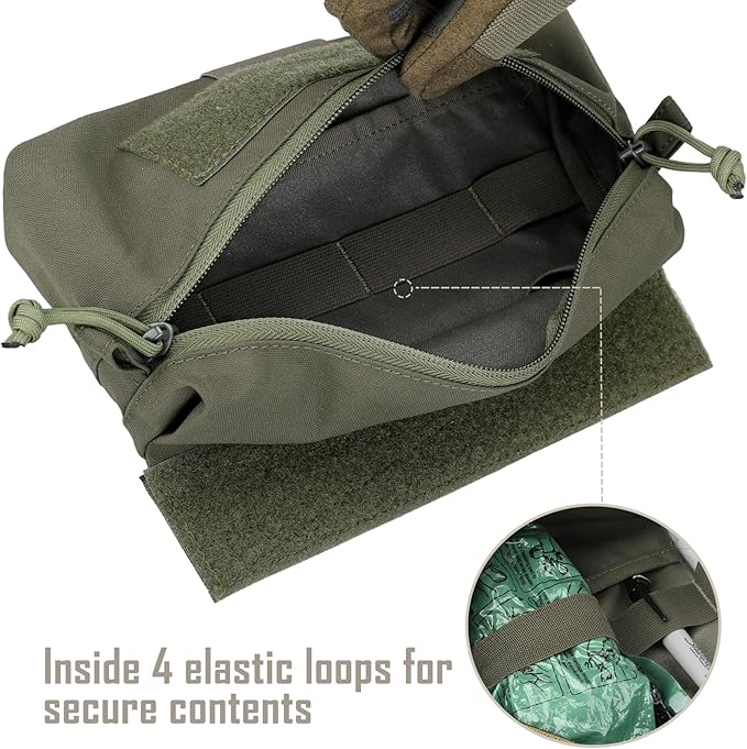 WYNEX Tactical Dump Drop Pouch, Dangler Pouch Utility Tool Pack Sub Abdominal Carrying Bag EDC Pocket Organizer Accessories for Plate Carrier Chest Rig