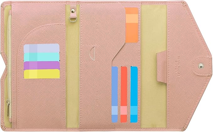 ZOPPEN Mulit-purpose Rfid Blocking Passport Holder Travel Wallet (Ver.4) Passport and Vaccine Card Holder ComboTri-fold Document Organizer Travel Essentials