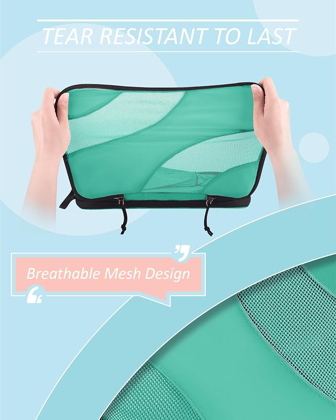 BAGSMART Compression Packing Cubes, 6 Set/4 Set/2 Set Travel Packing Cubes for Carry on Suitcases, Compression Suitcase Organizers Bag Set & Travel Cubes for Luggage, Lightweight Packing Organizers