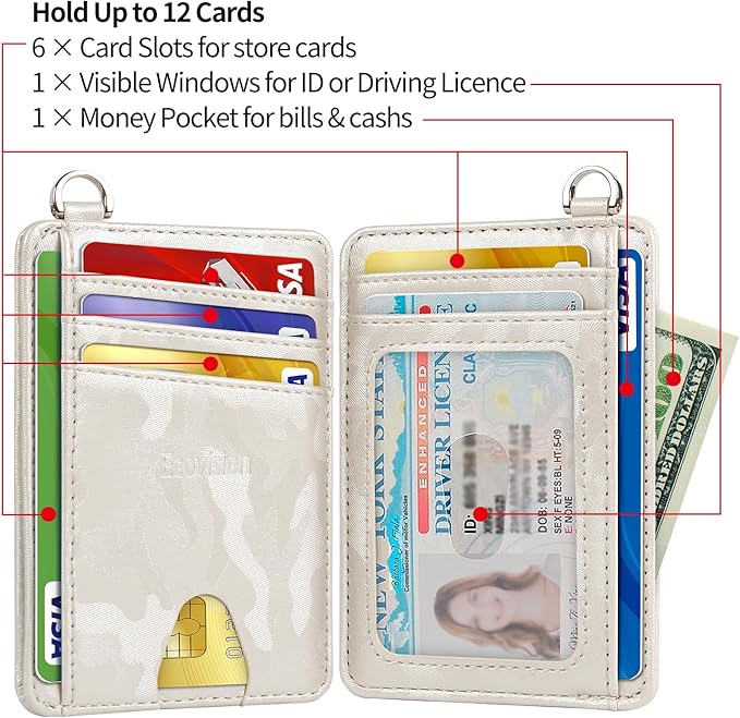 EcoVision Slim Minimalist Front Pocket Wallet, RFID Blocking Credit Card Holder Wallet with Detachable D-Shackle for Men Women