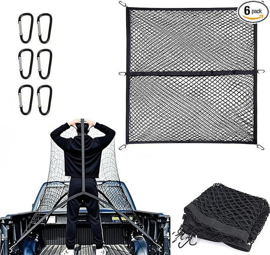 Highly Elastic Cargo Net, Double Layer Mesh Storage CargoNet Truck Elastic Cargo Luggage Storage Mesh Universal Travel Convenient