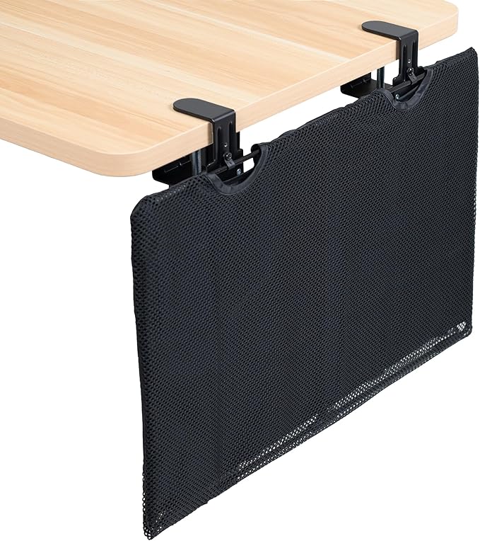 VIVO 24 Inch Clamp-on Privacy and Cable Management Organizer Sleeve, Wire Hider Kit Panel System, Desk Skirt, Black, DESK-SKIRT-24P