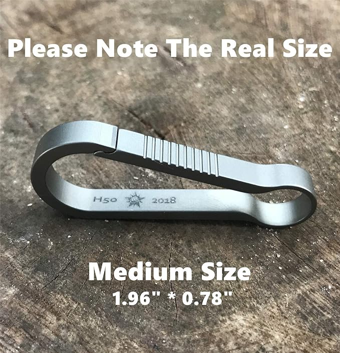BANG TI Titanium Quick Release Keychain Clip and Side Pushing Key Rings Kit
