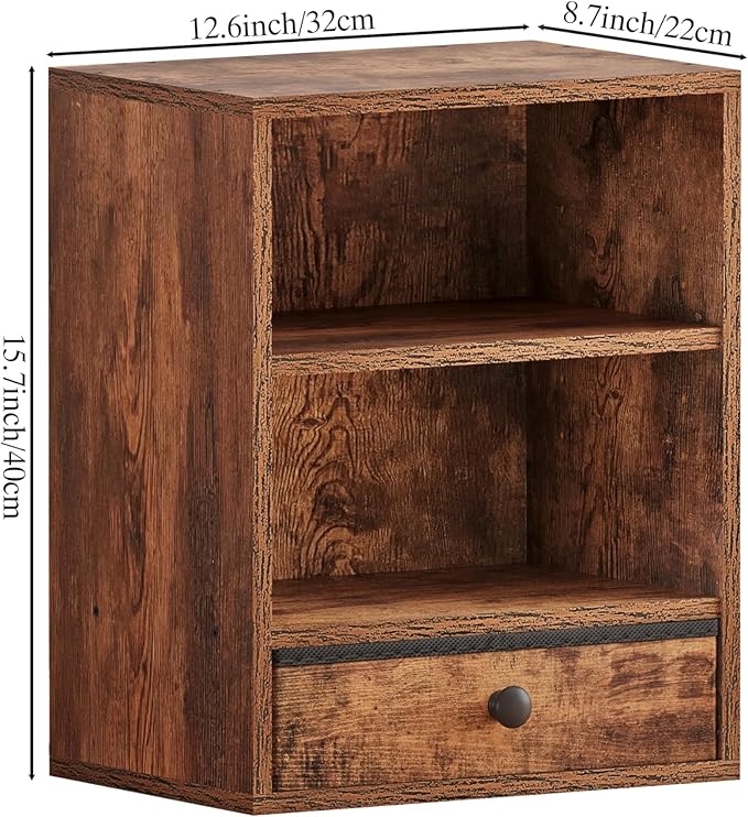 Clamp-on Under Desk Shelf with Drawer,Under Desk Accessory Shelf with Height Adjustable Shelves,Office Accessory Holder for Supplies，Files，Papers for Home Office