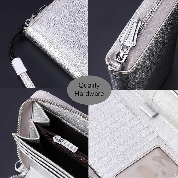 Lavemi Small Compact Women Wallet RFID Blocking Genuine Leather Bifold Purse with ID Windows