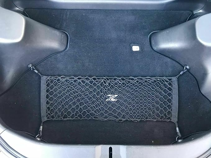 Trunk Organizer Cargo Net for Nissan 370Z 2009-2021 - Floor Style Cargo Net for Coupe - Premium Mesh Elastic Car Trunk Organizer Vehicle Carrier Storage - Compatible with Nissan 370Z