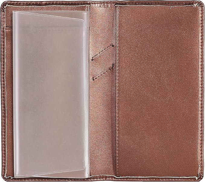 Sanlykate Leather Checkbook Cover for Men and Women, Check Book Case Card Holder with Free Divider, Standard Register Duplicate Checks with pen inserts