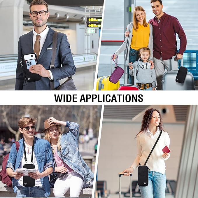 BKNOOU Passport Holder Family Rfid Blocking Travel Document Organizer,Travel Passport Wallet Waterproof Multiple Passport Holder for Traveling,Passport Organizer for Men Women