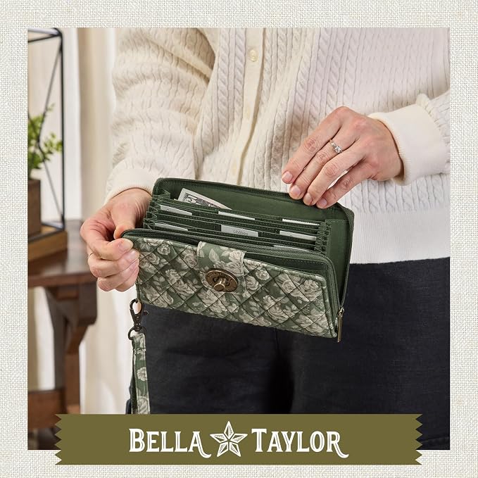 Bella Taylor Cash System Wallet for Envelope Budgeting - RFID Protected - Cash Stuffing Wallet with Detachable Wristlet