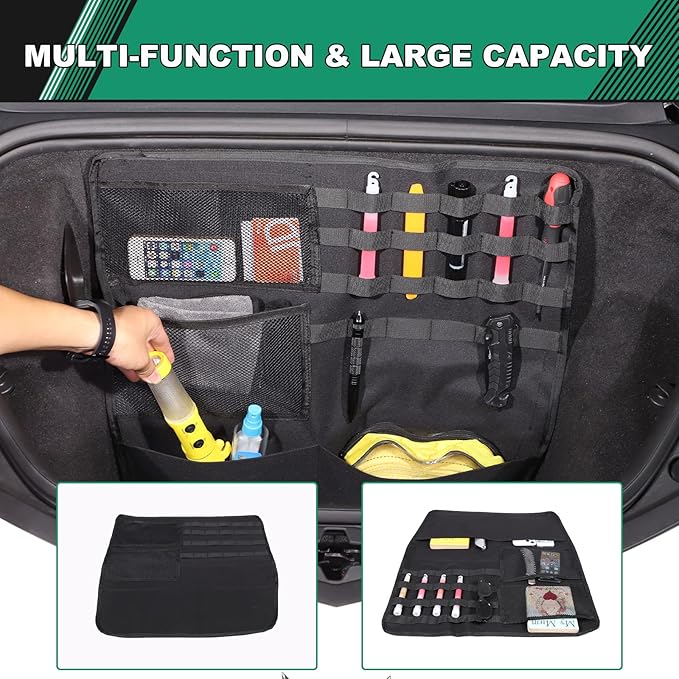 TOYCIDFG Front Trunk Organizer and Storage Bag Compatible with Corvette C8 2020-2025 Multi-Pocket Travel Waterproof and Heavy Duty Wall Mount