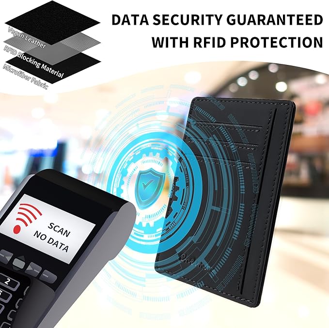 Chelmon Slim Wallet for Men, Minimalist Front Pocket RFID Blocking Credit Card Holder