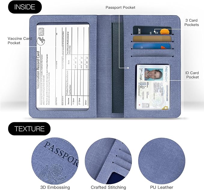 Passport Holder, Passport Wallet For Women (Purple)
