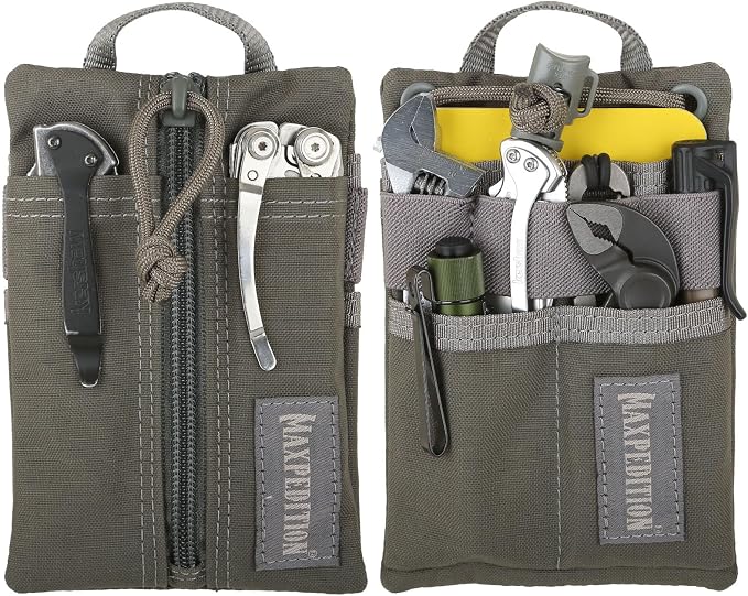 MAXPEDITION Platy Pocket Organizer, Durable EDC Tool Pouch for Men, Neck Wallet with Paracord Lanyard, Holds Flashlight, Multitool, Pen, Notebook