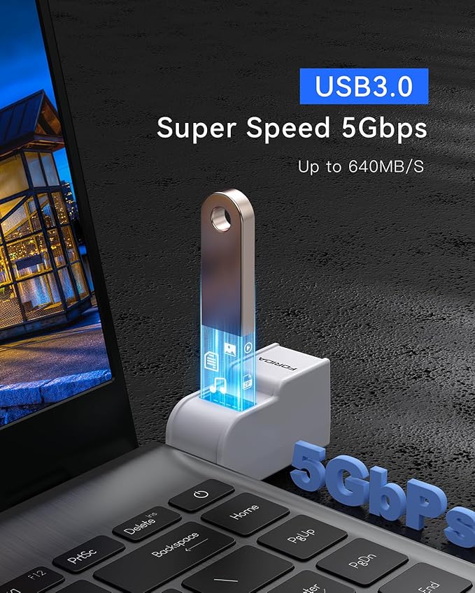 Mini USB Hub 3-Port USB Splitter 1 in 3 Out, USB Expander Adapter with USBA 3.0 Data Transfer Port, 2 USB 2.0 Ports Hub, USB Dongle for PC, Laptops, Keyborad, Mobile Hard Disk and More(White)