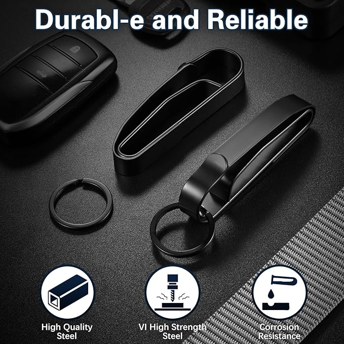 Duty Belt Key Holder, 2PCS Premium Duty Belt Key Clip, Upgraded Quick Release Key Keeper with Key Ring for Police and Law Enforcement Agencies