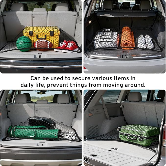 Cargo Net for SUV Rear Trunk Bed Compatible with Mercedes Benz GLC 300 GLA GLB 250 GLE GLS 350 450 2000-2025 2026 Accessories Elastic Netting Cover Net Stretchable Mesh Organizer