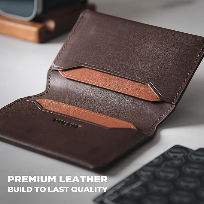 VULKIT Slim Minimalist Card Holder RFID Blocking Leather Credit Card Holder Front Pocket Wallet Magnetic Closure
