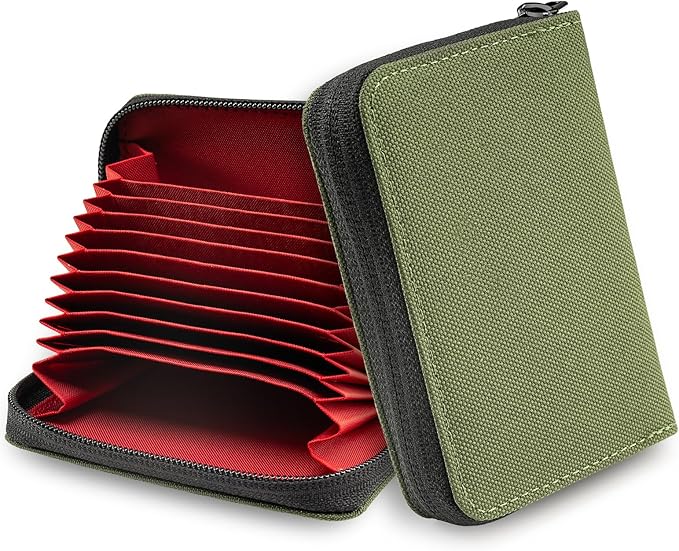 TACTICAL_GEEK PC1 EDC Durable 11-Slot Nylon Card Holder for Credit Cards, Lightweight Zippered Minimalist Wallet for Men and Women, Ideal for Work Travel, with Coin Pouch, Ultra-light and Waterproof,
