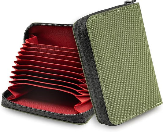 TACTICAL_GEEK PC1 EDC Durable 11-Slot Nylon Card Holder for Credit Cards, Lightweight Zippered Minimalist Wallet for Men and Women, Ideal for Work Travel, with Coin Pouch, Ultra-light and Waterproof,