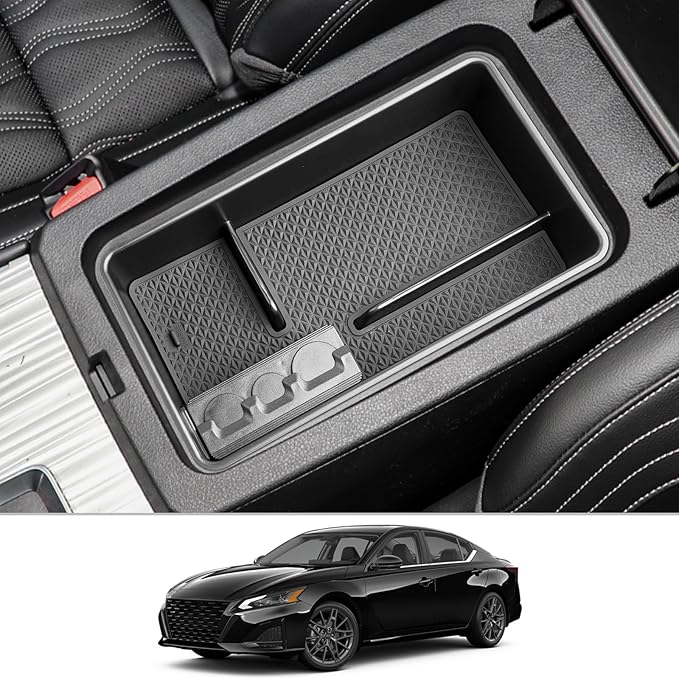 CDEFG Center Console Accessory Organizer for 2019 2020 2021 2022 2023 2024 2025 Nissan Altima, Middle Console Armrest Insert Tray Coin Container Storage Box 2019-2025 Altima Accessories