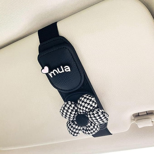 Car Sunglasses Holder Eyeglass Clip with Sun Visor Storage for Cards Magnetic Eyewear Clamp Car Decor