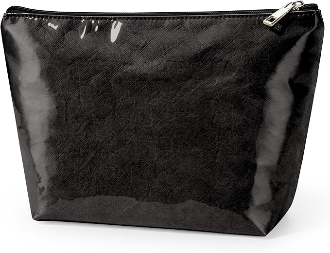 WLLWOO PVC Waterproof Makeup Bag Kraft Paper Cosmetic Bag Travel Toiletry Zipper Pouch Organizer for Women Purse
