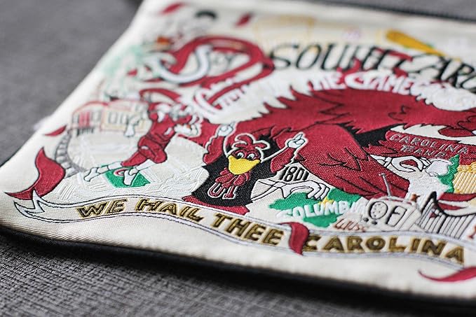 Catstudio Collegiate Zipper Pouch, University of South Carolina Travel Toiletry Bag, Ideal Gift for Alumni, Makeup Bag, Dog Treat Pouch, or Travel Purse