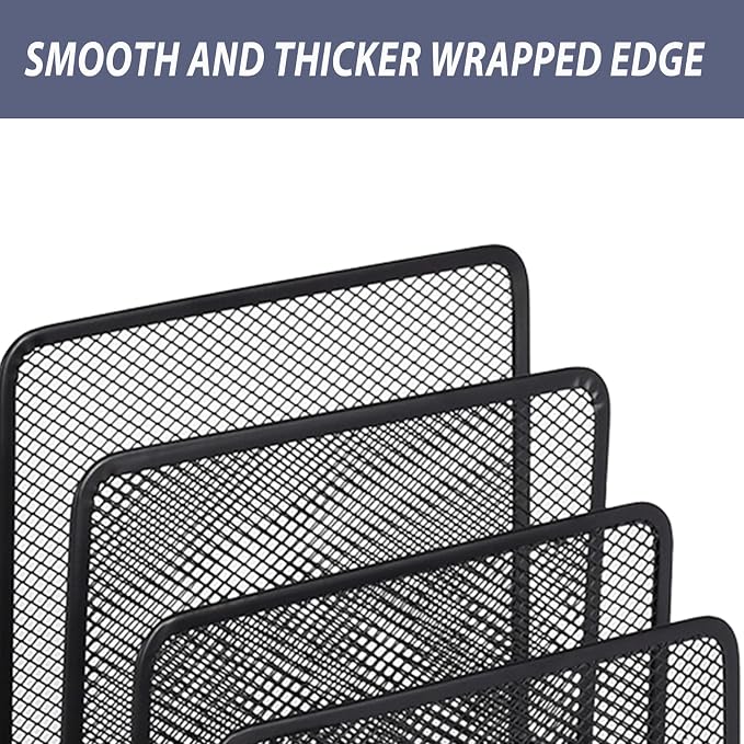 Mail Organizers 2 Pack Metal Mesh Desk Letter Sorter Small Desktop File Holder for Bills Magazines Papers Documents Office Envelopes