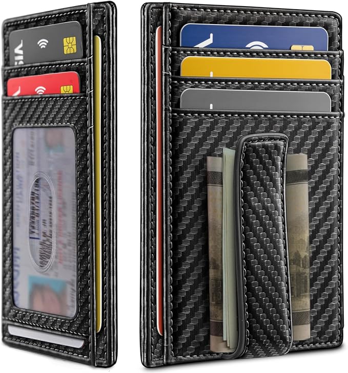BULLIANT Men Wallet,Slim Leather Wallet Money Clip Card Hodler For Men Gift 8 Cards RFID Blocking