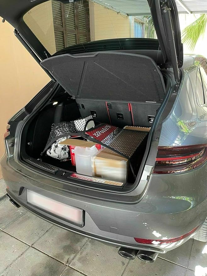 Trunk Organizer Cargo Net for Porsche Macan 2015–2026 – Floor Style Cargo Net for SUV – Premium Mesh Elastic Car Trunk Organizer Vehicle Carrier Storage – Compatible with Macan