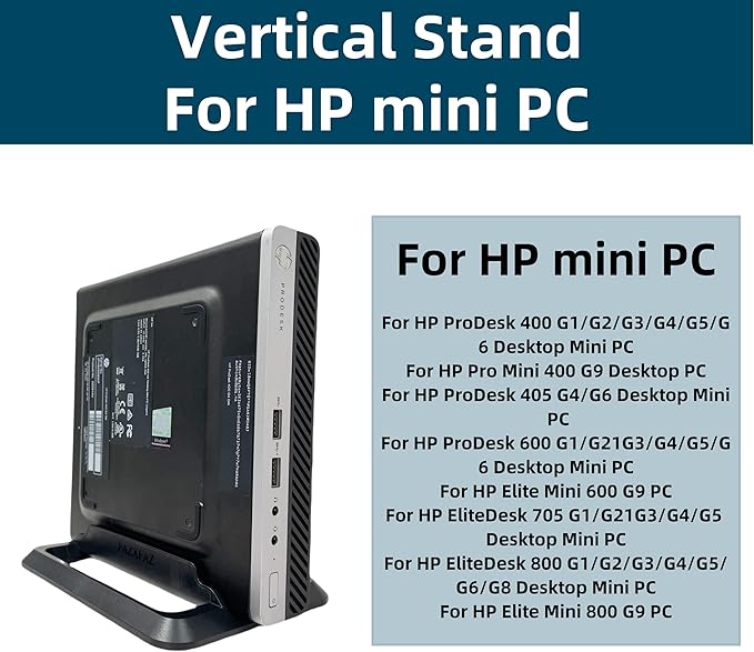 Vertical Stand Base for HP mini PC HP Prodesk 400 G2 G3 G4 G5 G6 G8 600 G2 G3 G4 G5 G6 G8 DM EliteDesk 800 705 G2 G3 G4 G5 G6 G8 Desktop mini PC Base