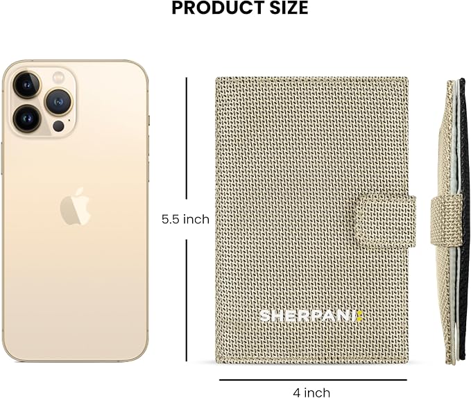 Sherpani Vienna, RFID Blocking Passport Holder, Travel Passport Cover Wallet, Travel Documents Organizer Protector, Travel Gift (Straw)