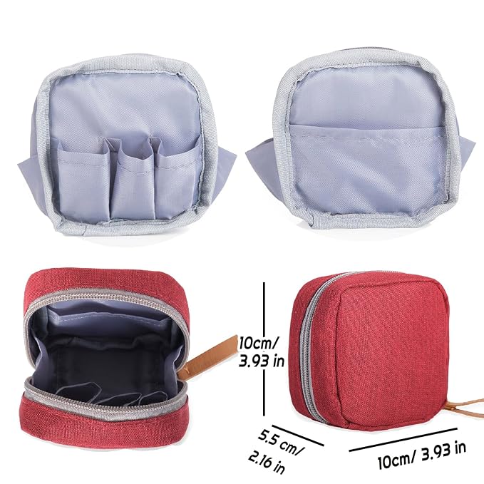 Hekyip Mini Cosmetic Bag, Travel Makeup Pouch, Portable Waterproof Cosmetic Pouch for Ladies Women, Mini (Mini Red)