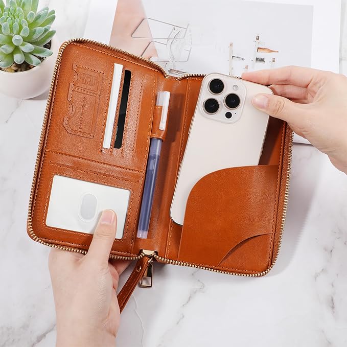 Passport Holder for Travel Women and Men RFID Passport Holder with Card Slots Holders Passports Case Passports Cover Wallet Travel Essentials Accessories for Phones Cash Boarding Passes