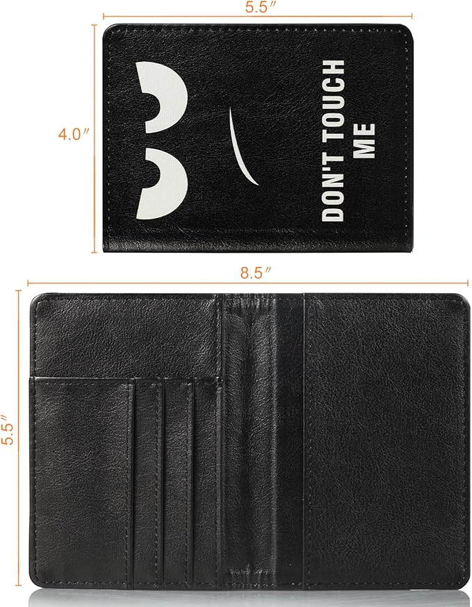 Passport Holder Cover Case PU Leather RFID Blocking Card Pockets Holder Cute Luggage Magnetic Wallet Passport Holder Case for travel Women Men, Don't Touch