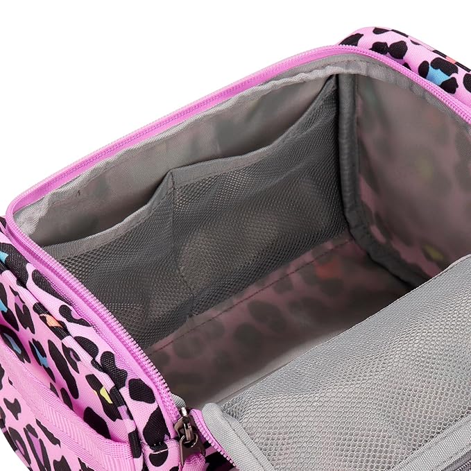 Choco Mocha Kids Toiletry Bag for Girls, Travel Hanging Waterproof Cute Toiletry Bag for Teens Girls Christmas Gifts, Cheetah, Pink
