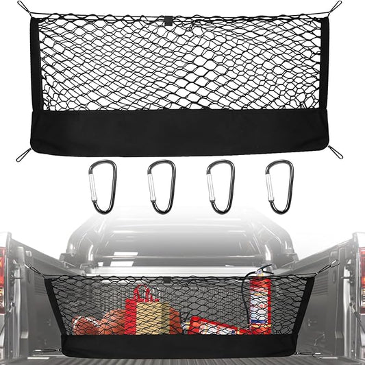 for Dodge Durango Chevy Equinox Envelope Style Truck Bed Cargo Net - Fits 2013-2024 2025 2026 Durango Equinox Accessories Cargo Net for Pickup Truck Bed - Heavy Duty Carabiners