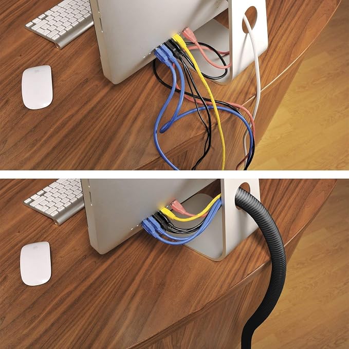 D-Line Large Black Cable Management Box and D-Line Black Cable Tube Bundle