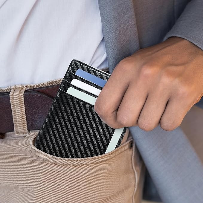 Chelmon Slim Wallet for Men, Minimalist Front Pocket RFID Blocking Credit Card Holder