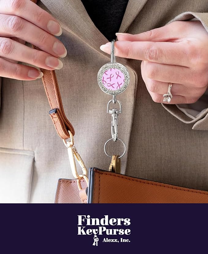Women’s Bag Charm Key Finder, Car Keychain Hook, Cute Purse Organizer & Tote Bag Accessories, Gifts for Mom - Bling