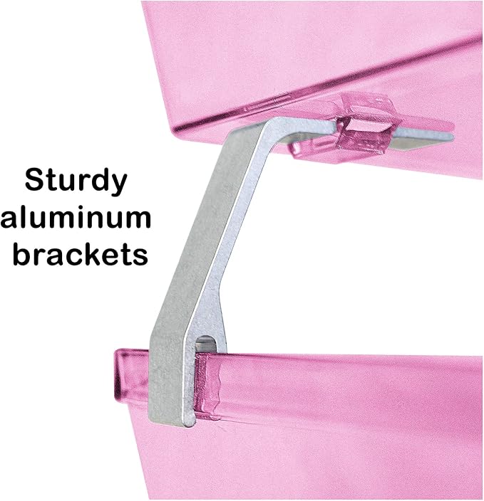 Acrimet Facility 2 Tier Letter Tray, Side Load, Letter Size/A4, Desktop File Organizer, Plastic (Clear Pink Color)