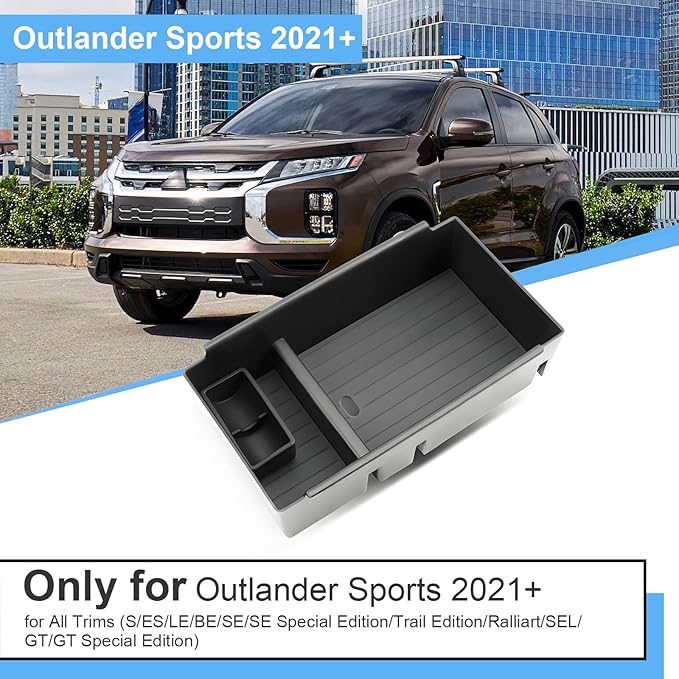 2021-2025 2026 Outlander Sport Center Console Organizer, (S/ES/LE/SE/Trail Edition/Ralliart/SEL/GT), with Coin Holder, Console Tray Insert 2023 2024 2025 Outlander Sport Accessories