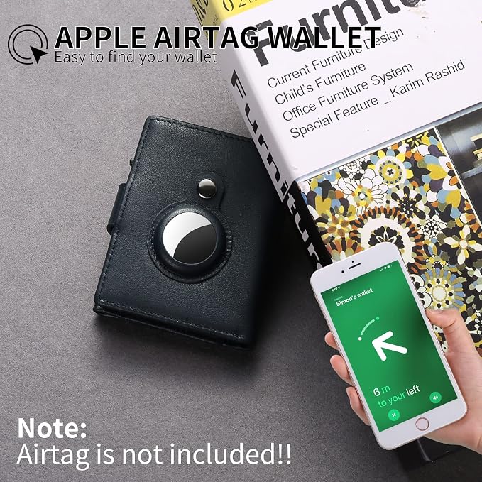 FALAN MULE Wallet for Men Genuine Leather AirTag Wallet RFID Blocking Credit Card Holder Minimalist Wallet with Gift Box