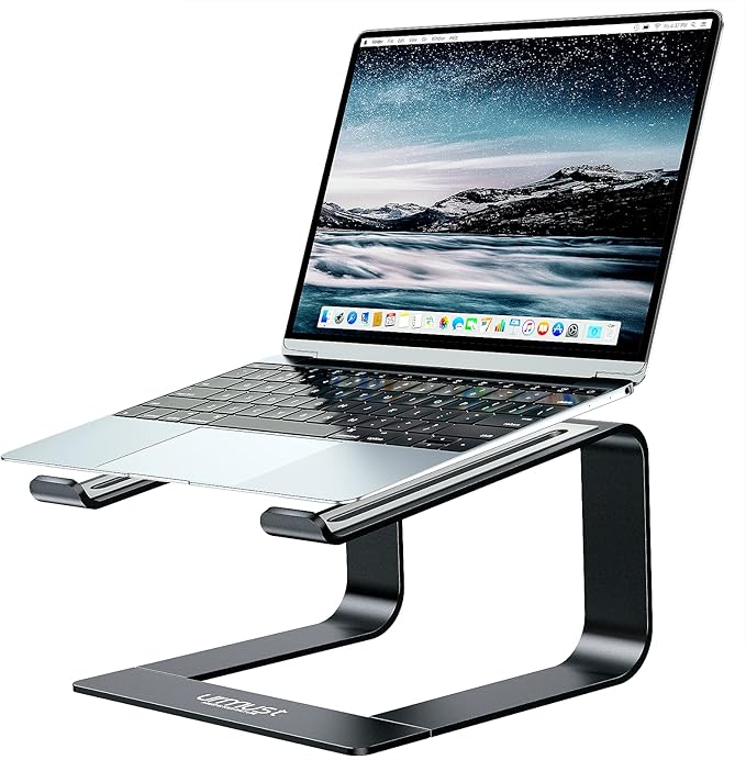 Urmust Laptop Stand for Desk - Ergonomic Computer Stand Riser Holder for MacBook Air Pro, Dell, HP, Lenovo, Samsung, Alienware Laptops 11-15.6" (Silver, Up to 15.6" Laptop)