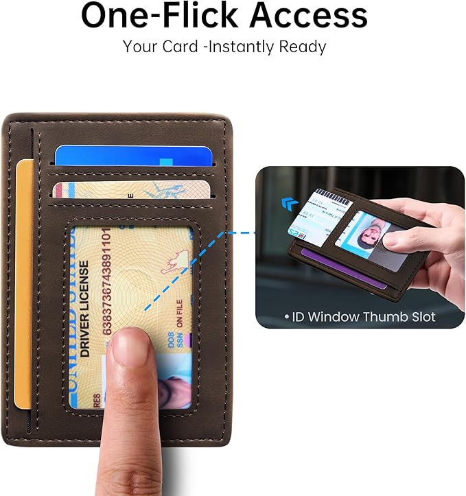 Chelmon Slim Wallet for Men, Minimalist Front Pocket RFID Blocking Credit Card Holder