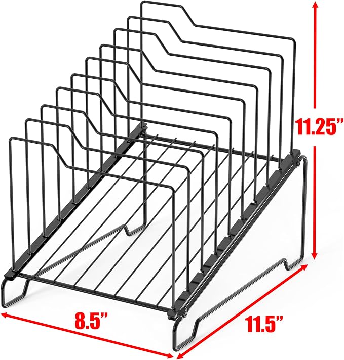 Simple Houseware 9-Section Wire Step Desk File Organizer Sorter for Documents, Folders, and Mail, Black