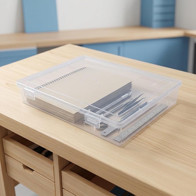 3pcs Plastic File Storage Boxes for A4 Paper, Document Organizer with Lid, Lightweight and Stackable Plastic Storage Cases for Office and Home Use